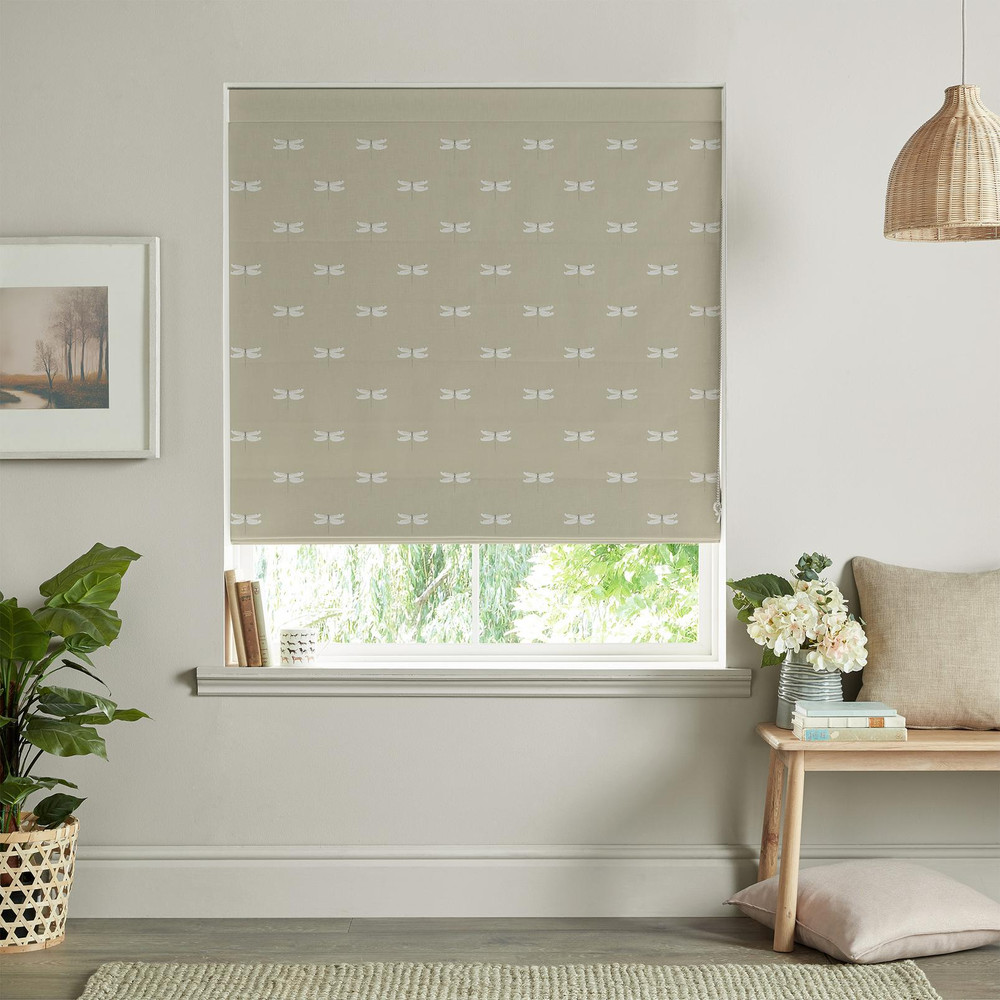 Dragonfly Sand Roman Blind by Sophie Allport - 131197rom_ROOMSET_01.jpg
