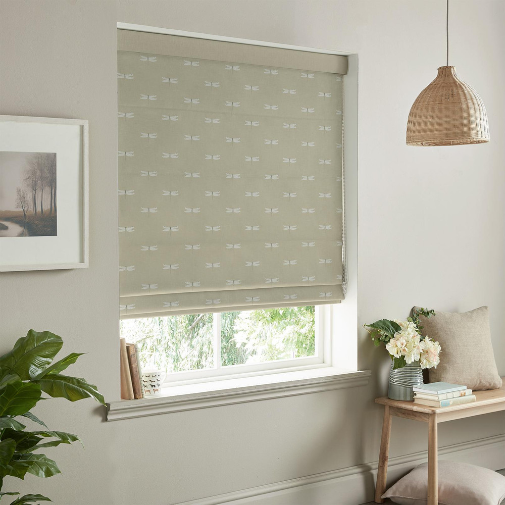 Dragonfly Sand Roman Blind by Sophie Allport - 131197rom_ROOMSET_02.jpg