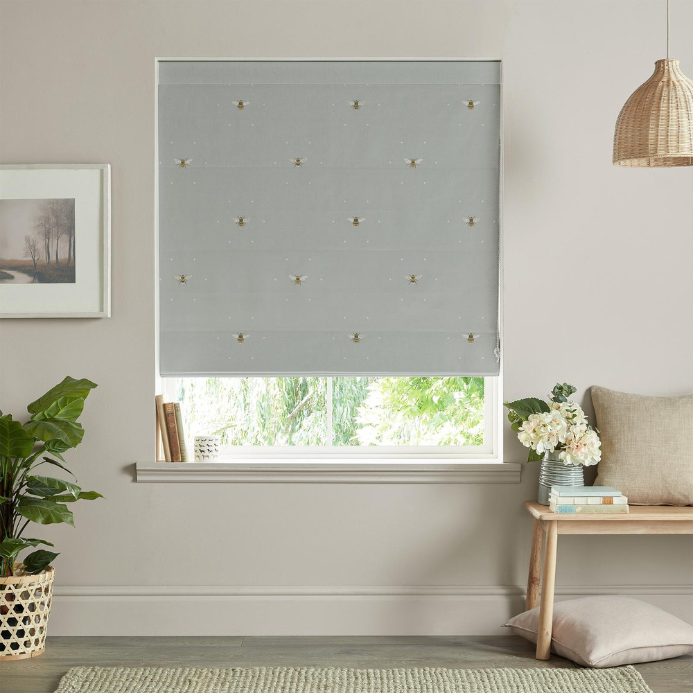 Bee Pale Slate Roman Blind by Sophie Allport - 131177rom_ROOMSET_01.jpg