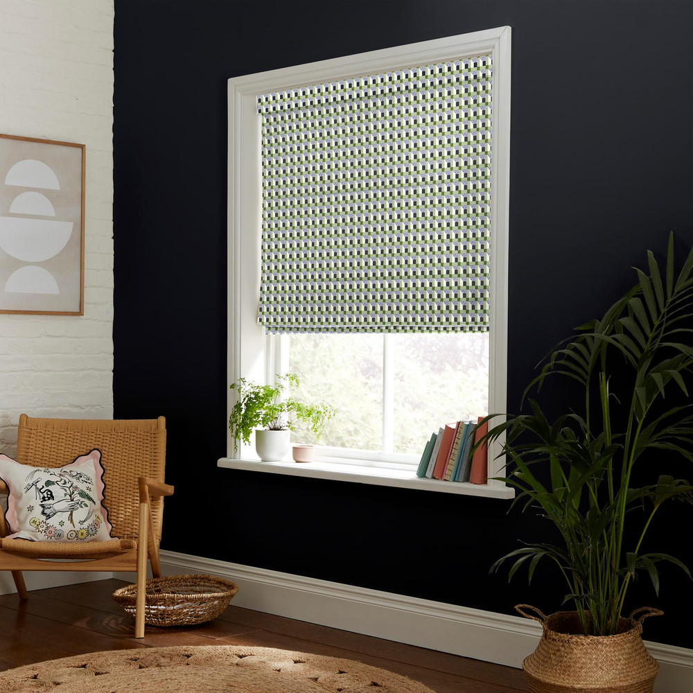 Cath Check Green Roman Blind - 130934rom_ROOMSET_02.jpg
