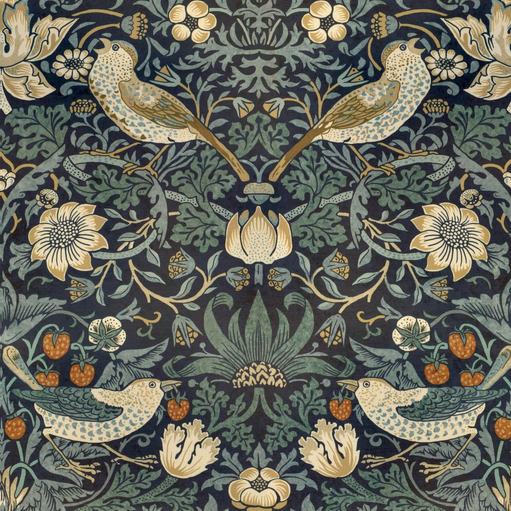 Strawberry Thief Velvet Indigo Roman Blinds by William Morris At Home - 130888rom_DETAIL_01.jpg