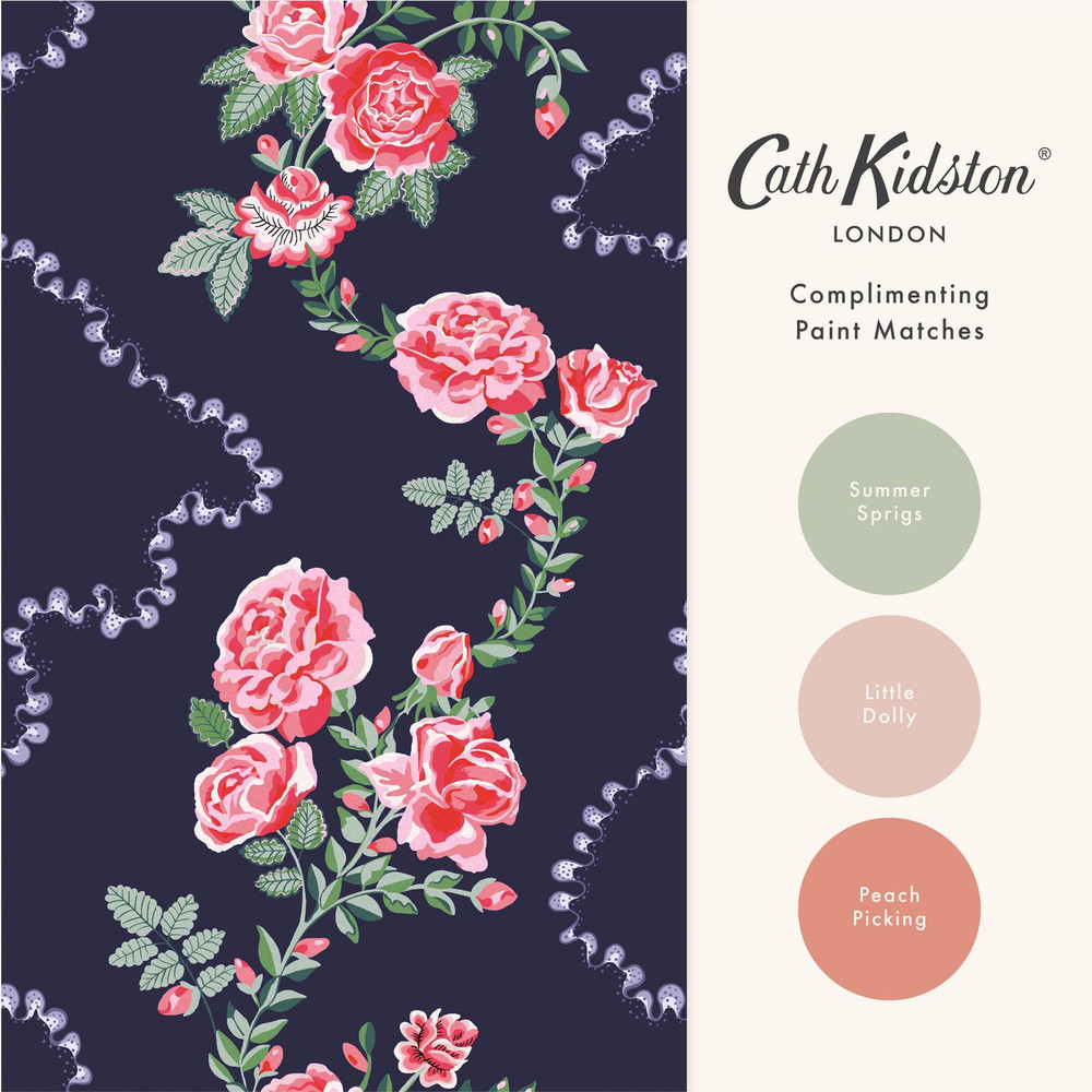 Cath Kidston Rose Flutter Navy Wallpaper - 131423_FLATLAY_ROSE FLUTTER NAVY_01.jpg
