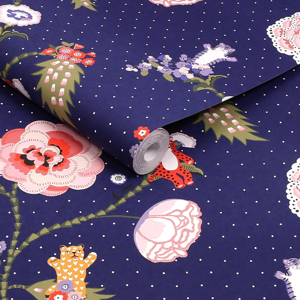 Cath Kidston Catnip Navy Wallpaper - 131434_ROLLSHOT_CATNIP NAVY_01.jpg