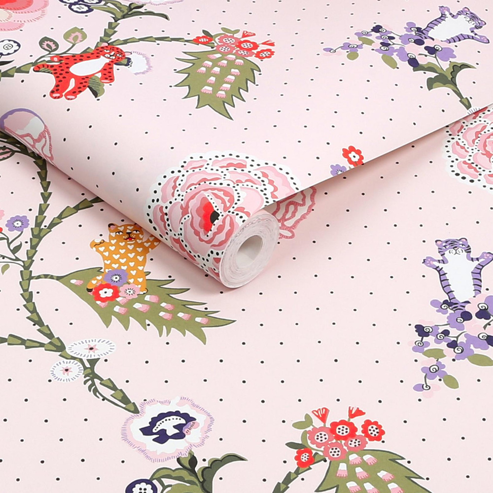 Cath Kidston Catnip Pink Wallpaper - 131432_ROLLSHOT_CATNIP PINK_01.jpg