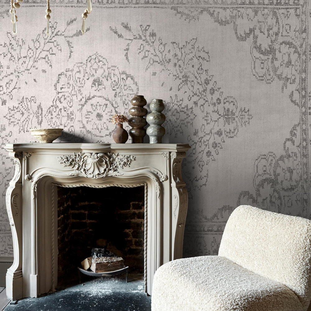 Abigail Ahern Tapestry Putty Bespoke Mural in a Roomset