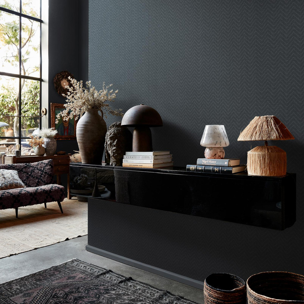 Abigail Ahern Herringbone Weave Dusk Wallpaper - 140090_ROOMSET_HERRINGBONE WEAVE DUSK_01.jpg