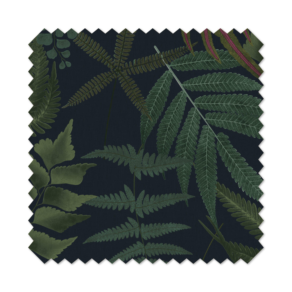 Midsummer Fern Navy Roman Blind