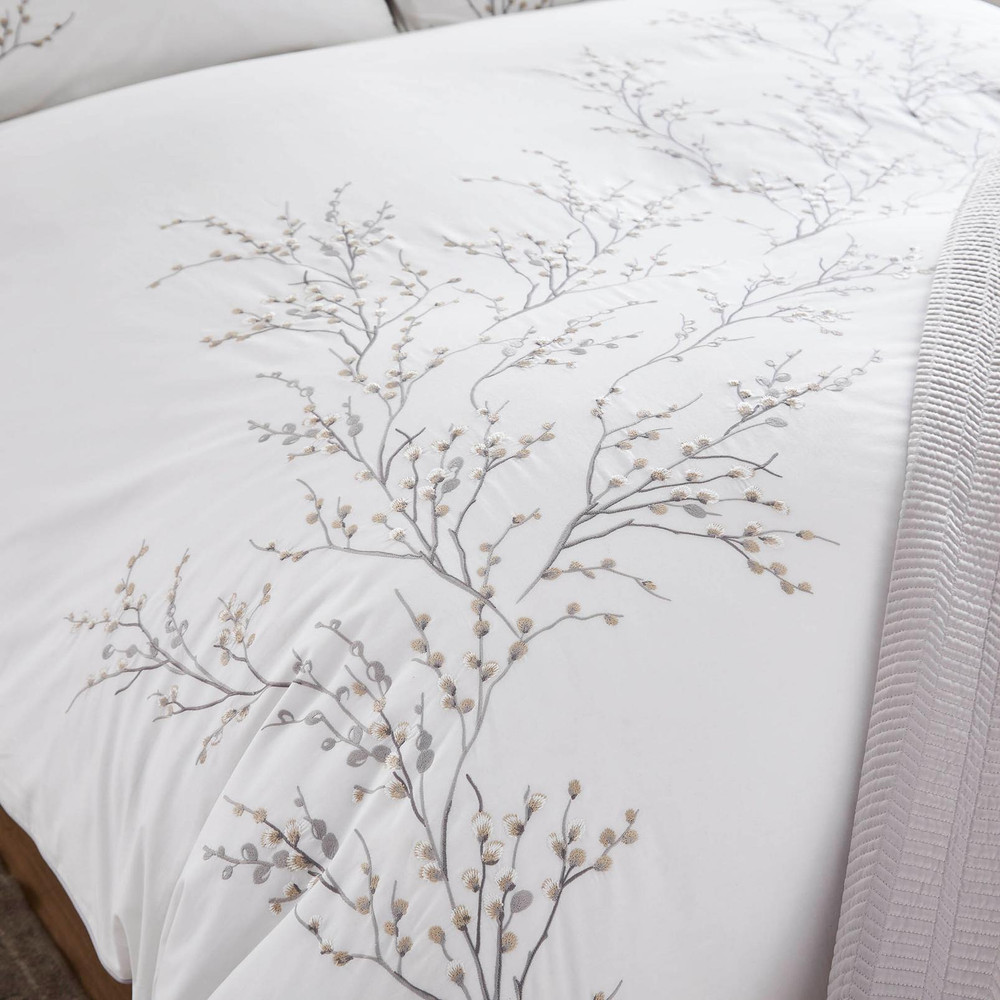 Pussy Willow Sprig Embroidered Dove Grey Duvet Cover Set - LAPUSSE02DQ_CAMEO_PUSSY WILLOW SPRIG EMBROIDERED DOVE GREY_03.jpg