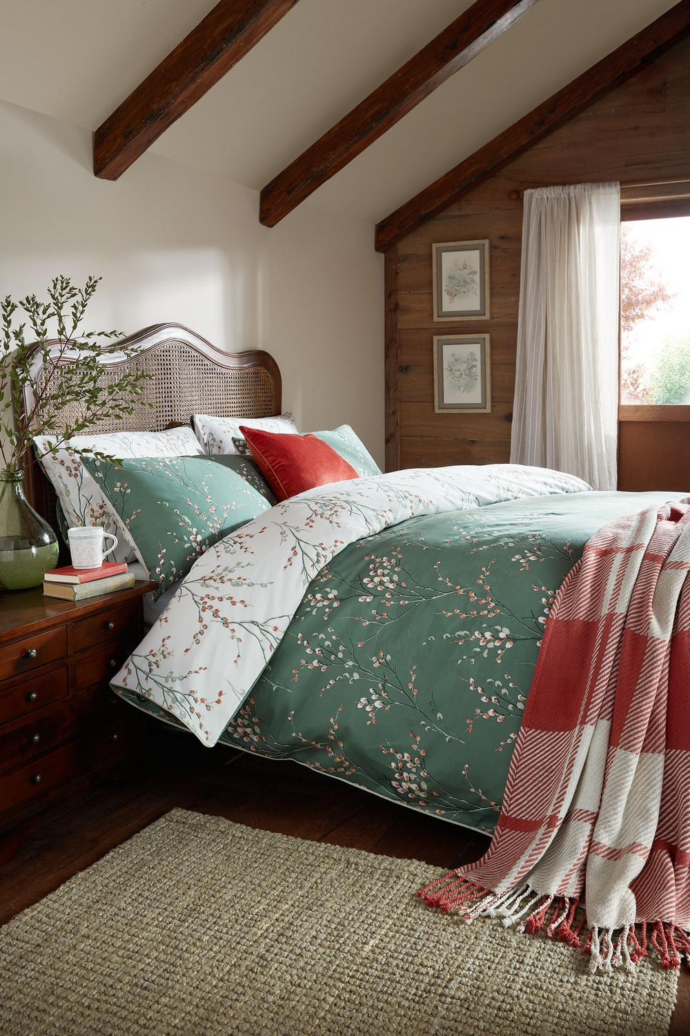 Pussy Willow Fern Green Duvet Cover Set - LAPUSS07DQ_ROOMSET_PUSSY WILLOW FERN GREEN_01.jpg