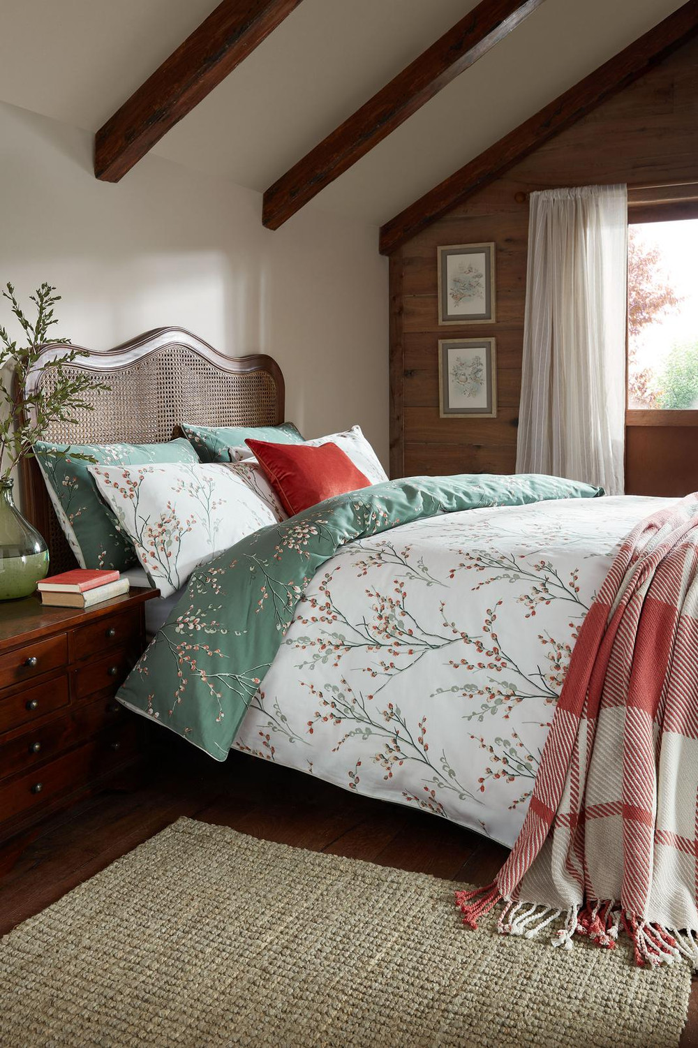Pussy Willow Fern Green Duvet Cover Set - LAPUSS07DQ_CAMEO_PUSSY WILLOW FERN GREEN_01.jpg