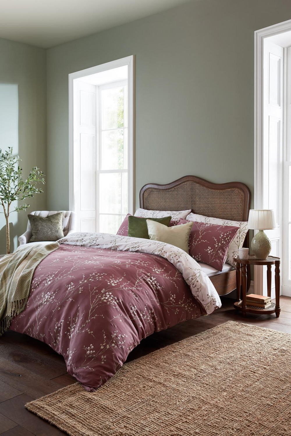 Pussy Willow Plum Purple Duvet Cover Set - LAPUSS06DQ_ROOMSET_PUSSY WILLOW PLUM PURPLE_01.jpg