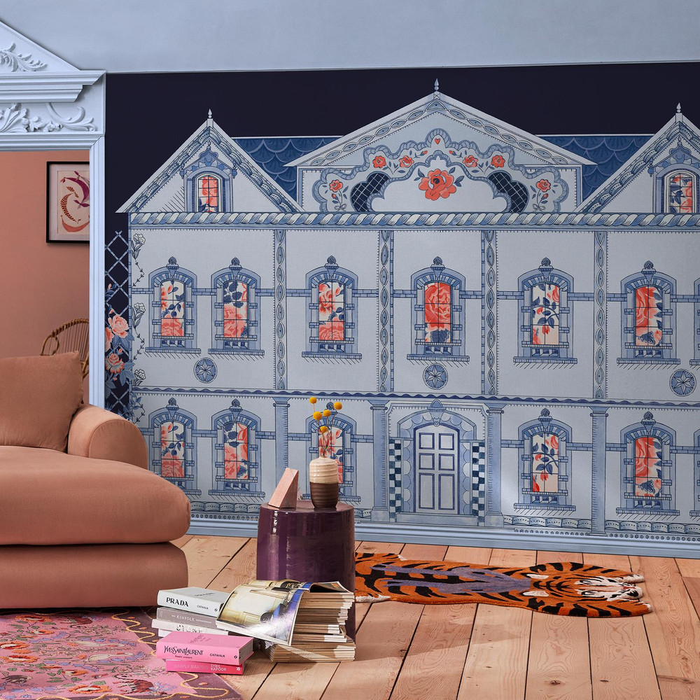 Cath Kidston Doll House Navy Bespoke Mural - 140187_ROOMSET_DOLL HOUSE NAVY MURAL_01.jpg