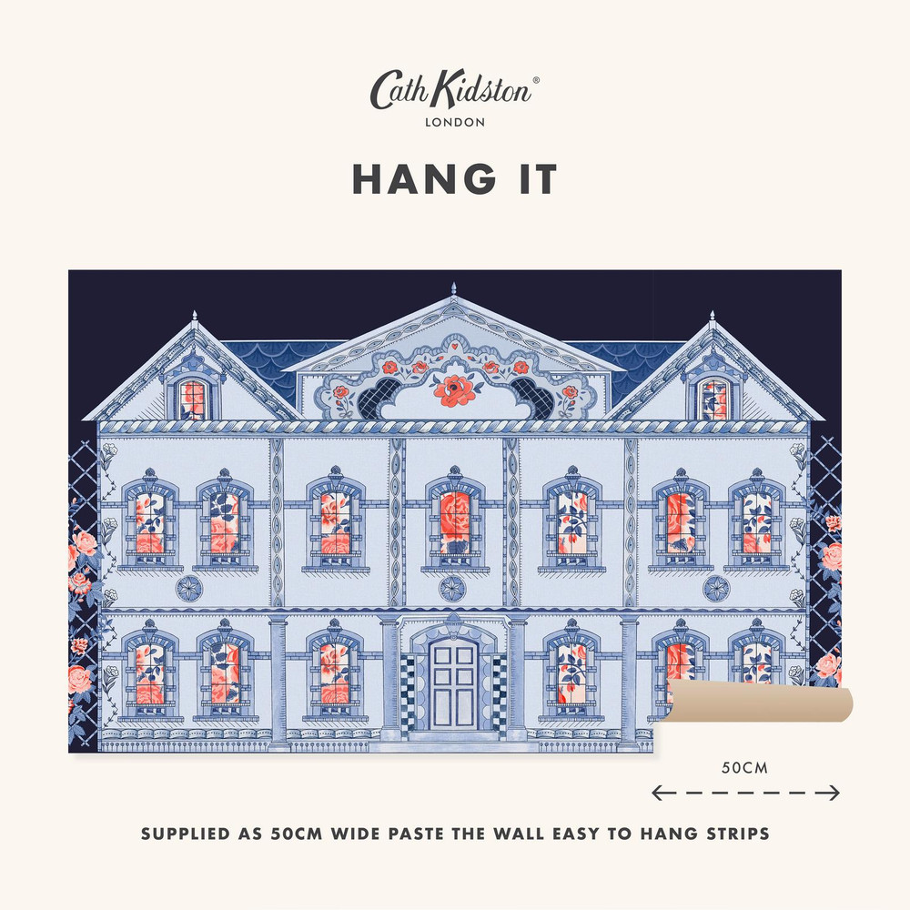 Cath Kidston Doll House Navy Bespoke Mural - 140187_INFO_DOLL HOUSE NAVY MURAL_02.jpg