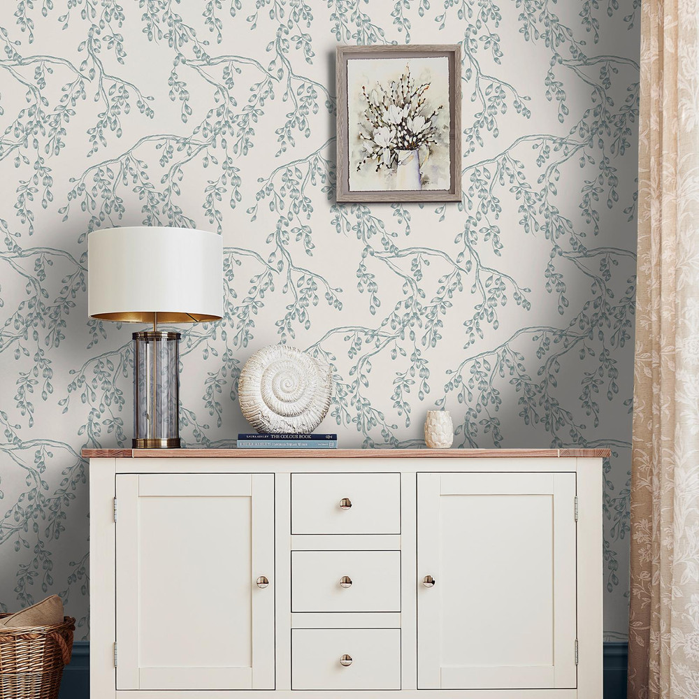 Laura Ashley Rainham Willow Newport Blue Wallpaper - 140334_ROOMSET_RAINHAM WILLOW NEWPORT BLUE_01.jpg