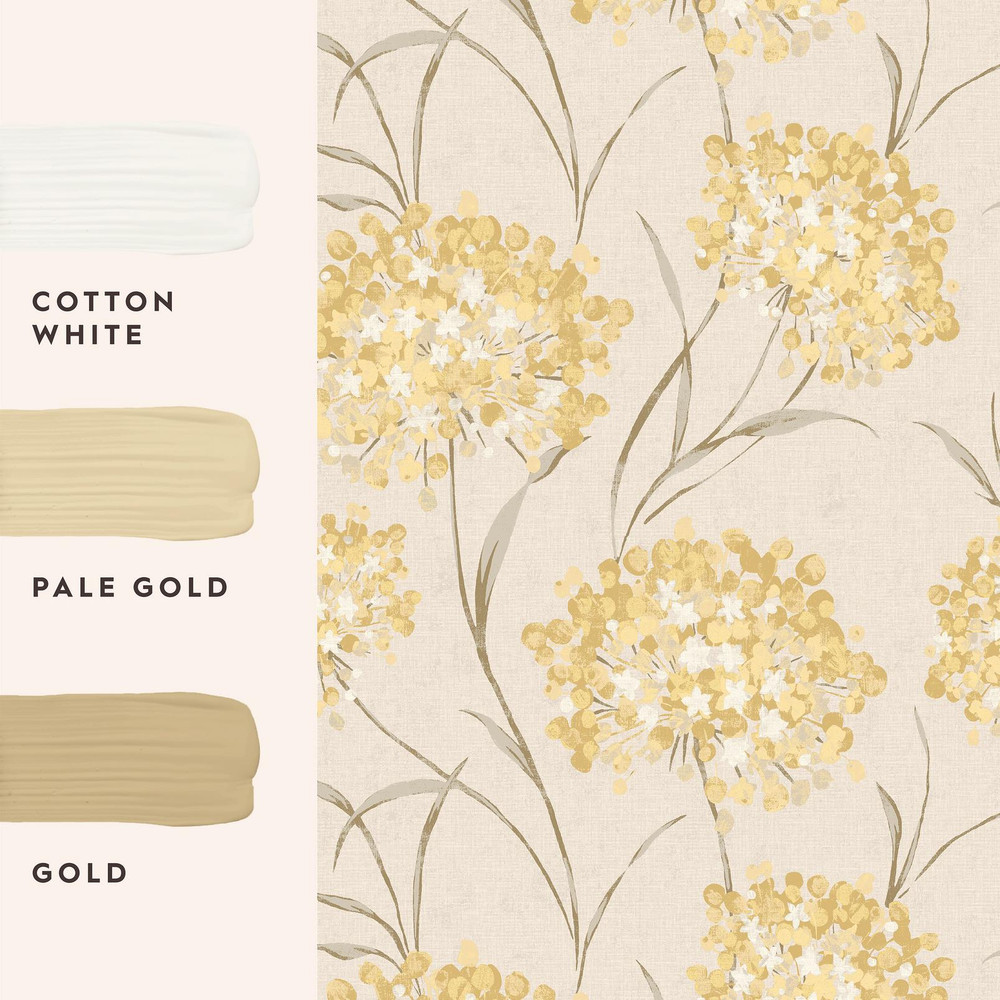 Laura Ashley Giselle Ochre Wallpaper - 140330_FLATLAY_GISELLE OCHRE_01.jpg