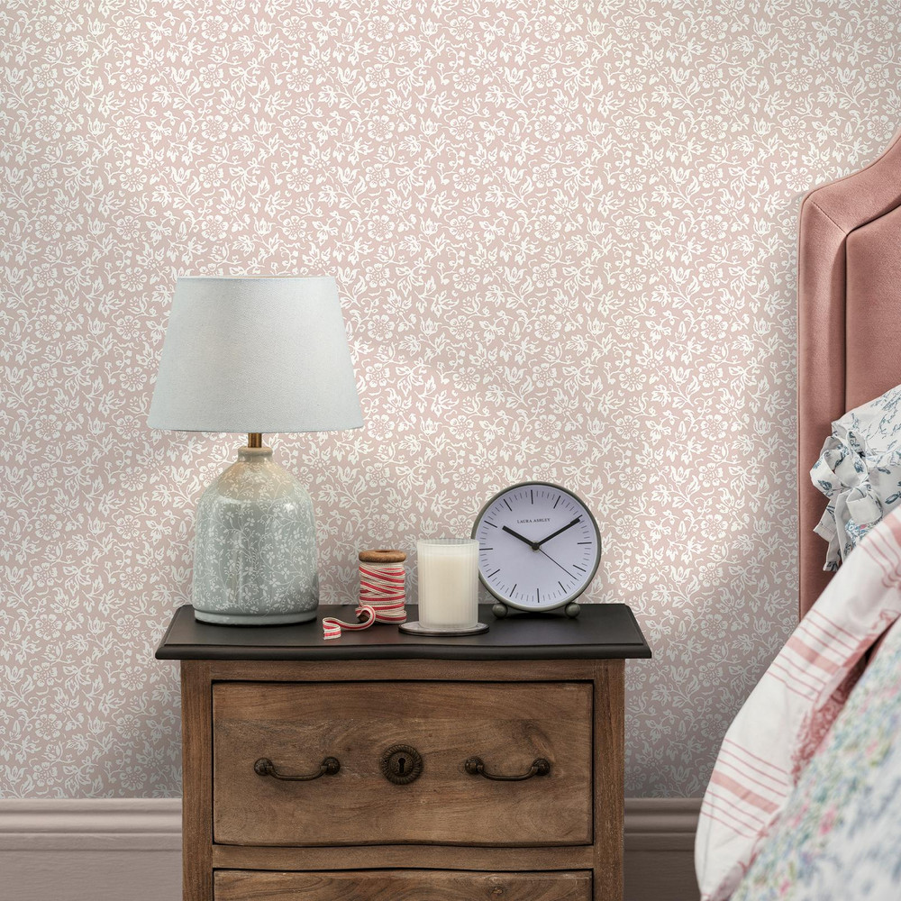 Laura Ashley Sweet Alyssum Plaster Pink Wallpaper - 140326_ROOMSET_SWEET ALYSSUM PLASTER PINK_01.jpg