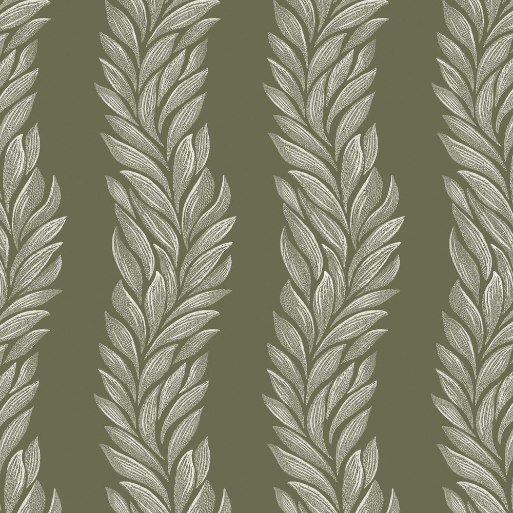 Laura Ashley Caulderton Leaves Olive Green Wallpaper - 140321_TILE_CAULDERTON LEAVES OLIVE GREEN_01.jpg