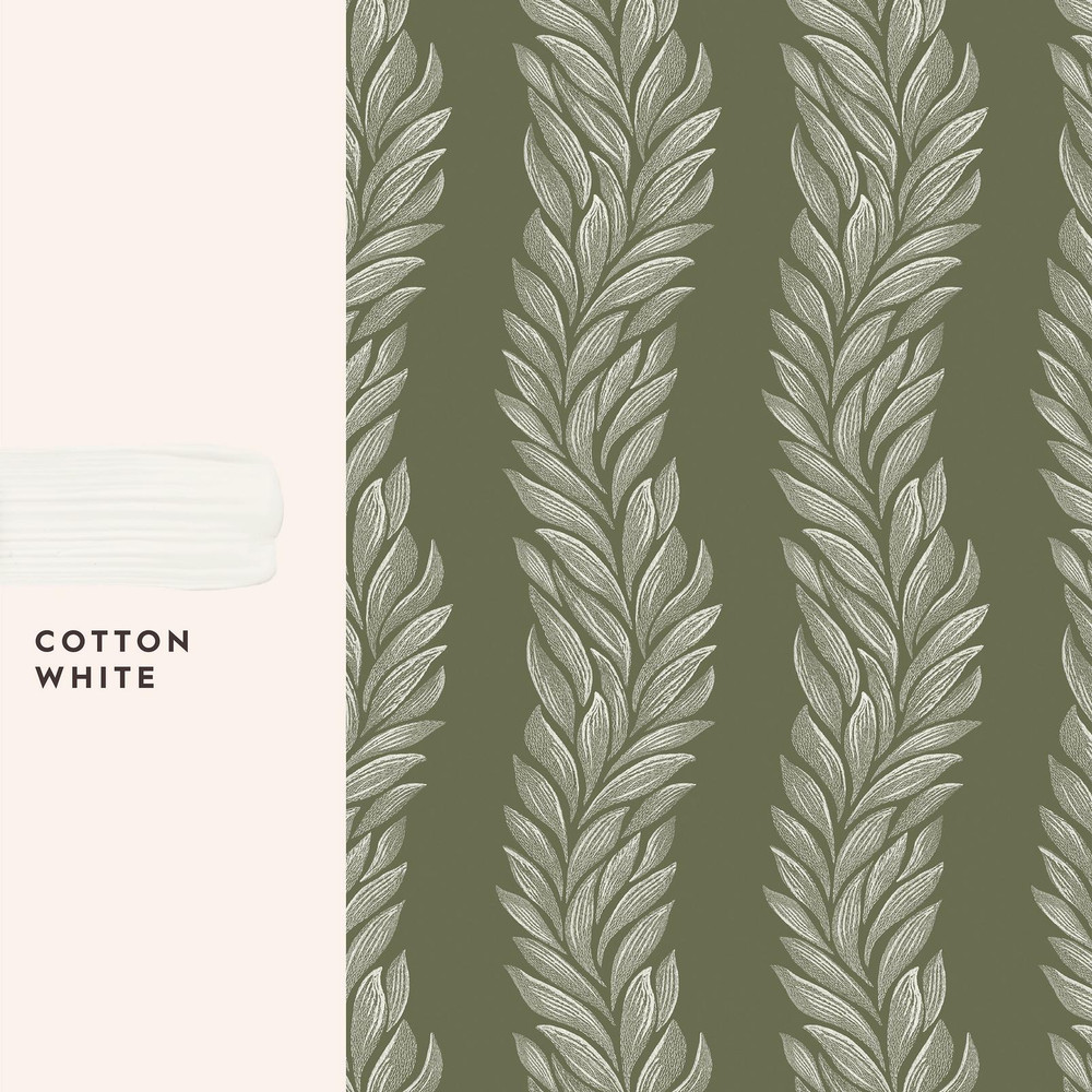 Laura Ashley Caulderton Leaves Olive Green Wallpaper - 140321_FLATLAY_ CAULDERTON LEAVES OLIVE GREEN_01.jpg