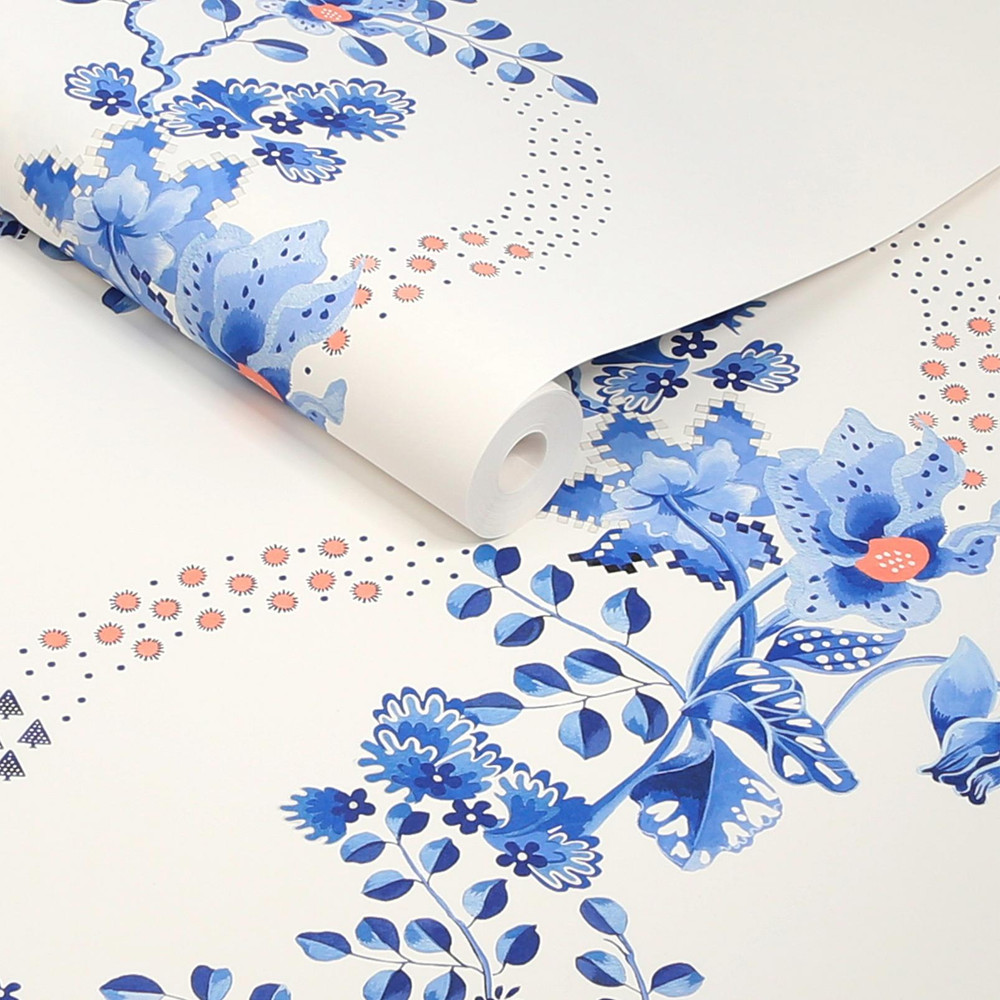 Cath Kidston Road Floral Blue & White Wallpaper - 142046_ROLLSHOT_ROAD_FLORAL_BLUE_WHITE_01.jpg