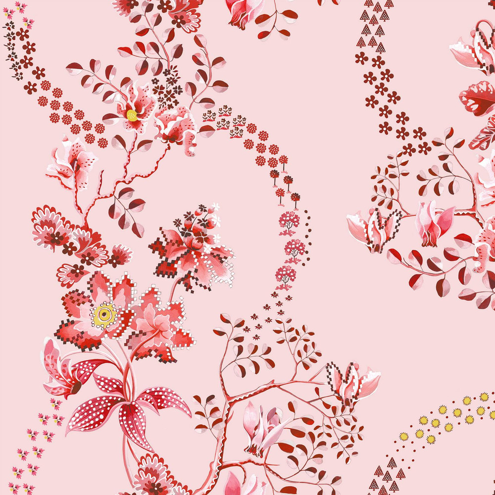 Cath Kidston Road Floral Pink & Red Wallpaper - 142045_TILE_ROAD_FLORAL_PINK_&_RED_01.jpg