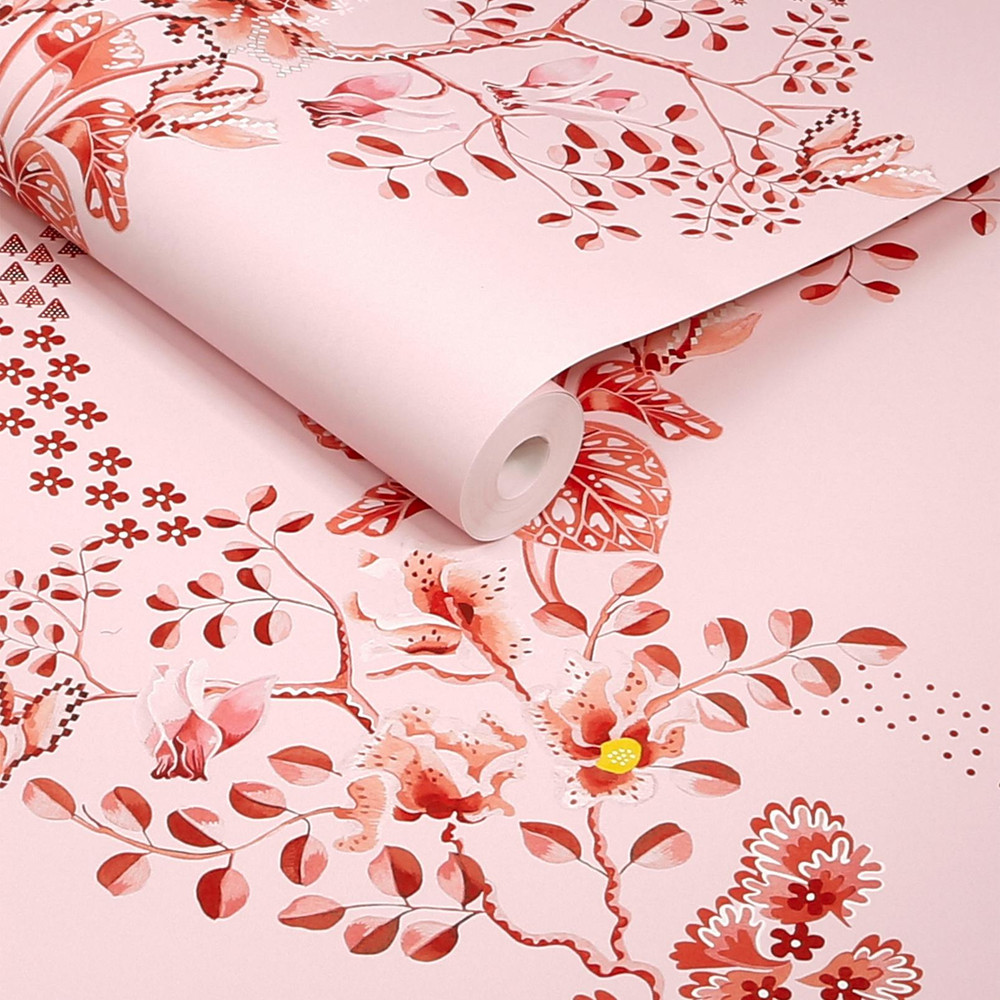 Cath Kidston Road Floral Pink & Red Wallpaper - 142045_ROLLSHOT_ROAD_FLORAL_PINK_&_RED_01.jpg