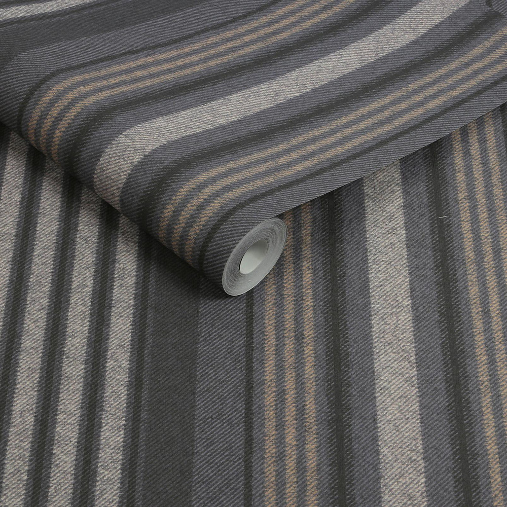 Loom Stripe Charcoal Wallpaper - 143384_ROLLSHOT_LOOM STRIPE CHARCOAL_01.jpg