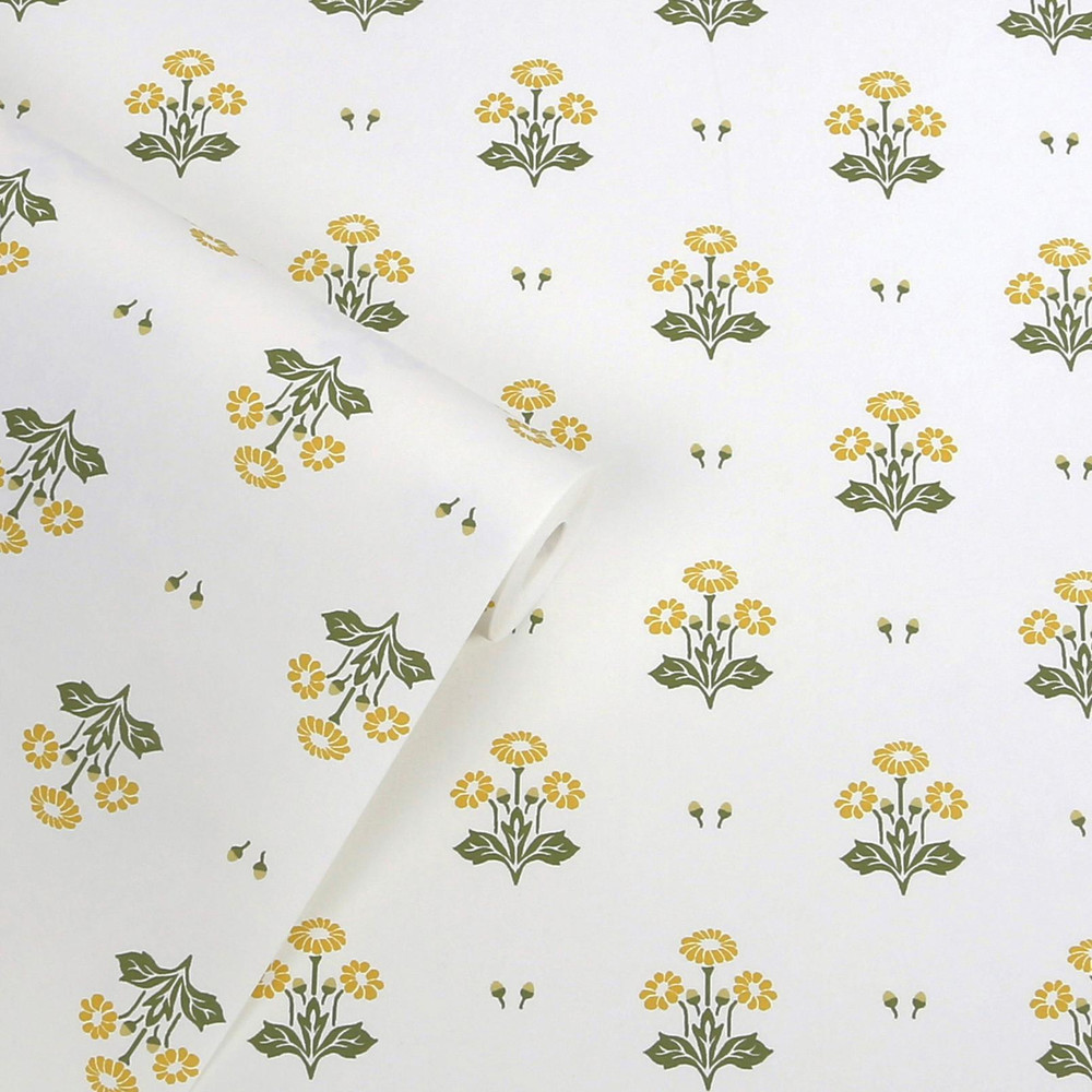 Laura Ashley Harthill Daisy Ochre Yellow Wallpaper - 143335_ROLLSHOT_HARTHILL DAISY OCHRE YELLOW_01.jpg
