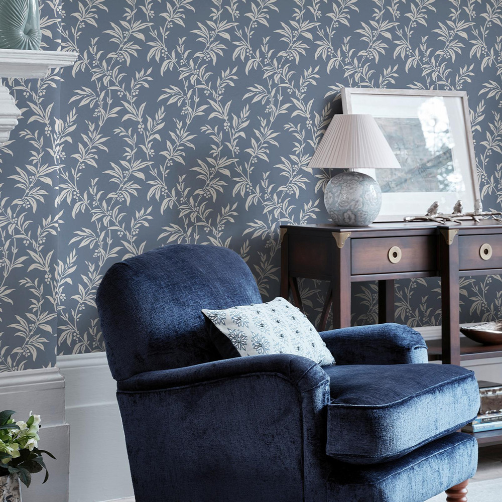 Laura Ashley Paxford Leaves Dark Seaspray Wallpaper - 143326_ROOMSET_PAXFORD LEAVES DARK SEASPRAY_01.jpg