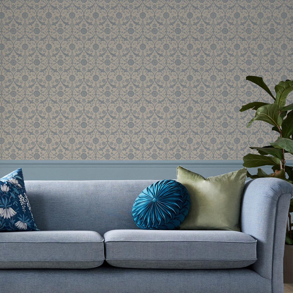 Laura Ashley Endale Trellis Newport Blue Wallpaper - 143324_ROOMSET_ENDALE TRELLIS NEWPORT BLUE_01.jpg