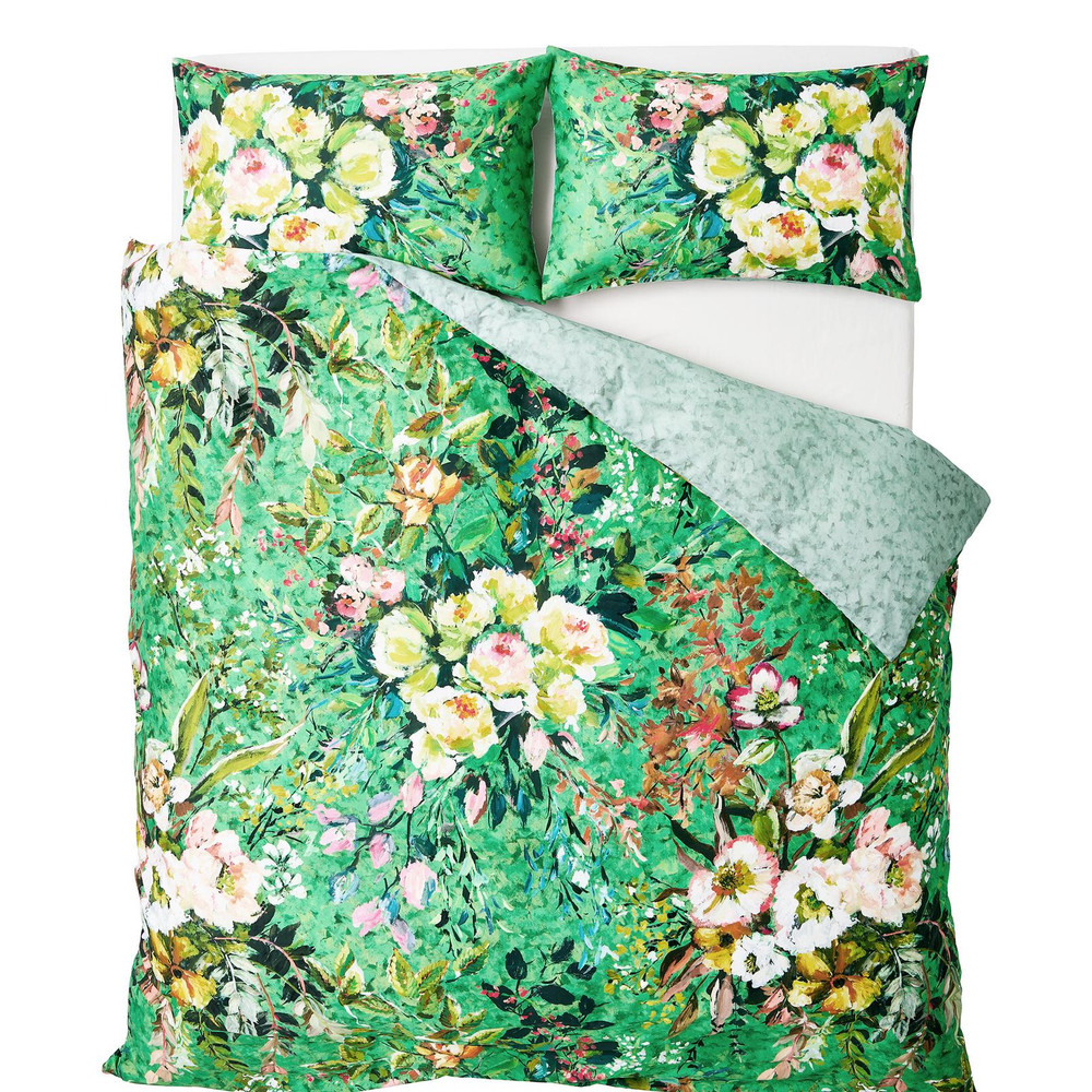 Margaretta Emerald Green Duvet Cover Set - DGMARGA01DQ_CUTOUT_MARGARETTA_EMERALD_GREEN_DOUBLE_DUVET_COVER_01.jpg
