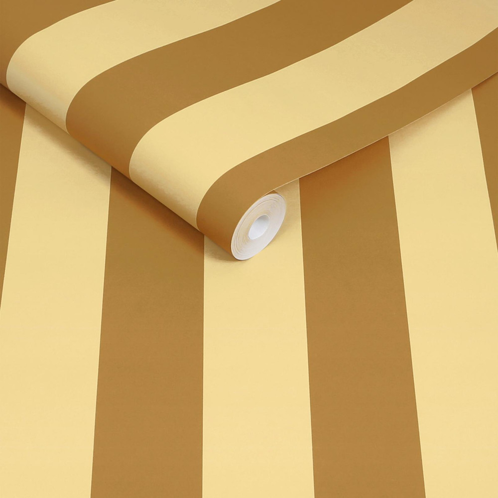 Made Demi Ochre Wide Stripe Wallpaper - 145225_ROLLSHOT_DEMI OCHRE WIDE STRIPE_01.jpg