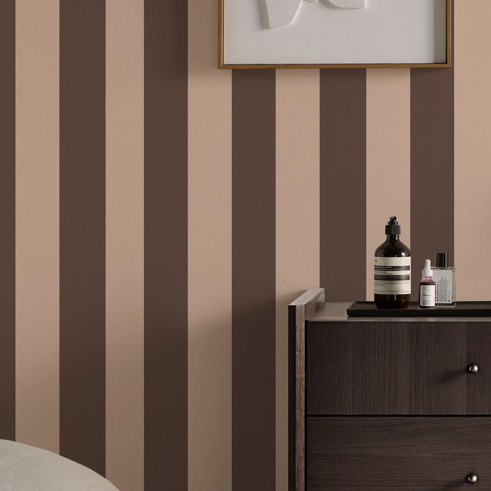 Made Demi Mocha Wide Stripe Wallpaper - 145224_ROOMSET_DEMI MOCHA WIDE STRIPE_01.jpg