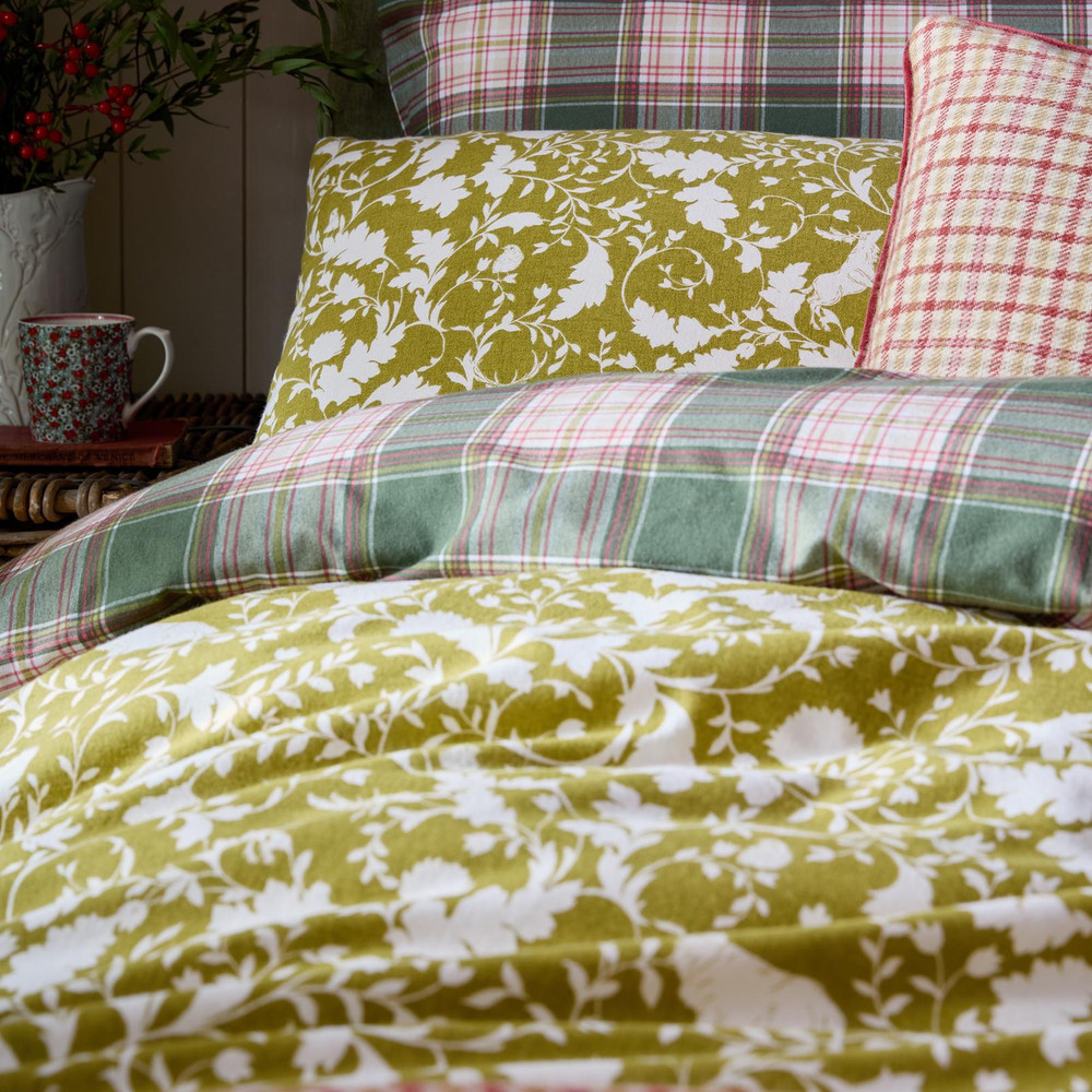 Litton Olive Green Duvet Cover Set - LALITTEN01DQ_CAMEO_LITTON_OLIVE_GREEN_DOUBLE_DUVET_COVER_01.jpg