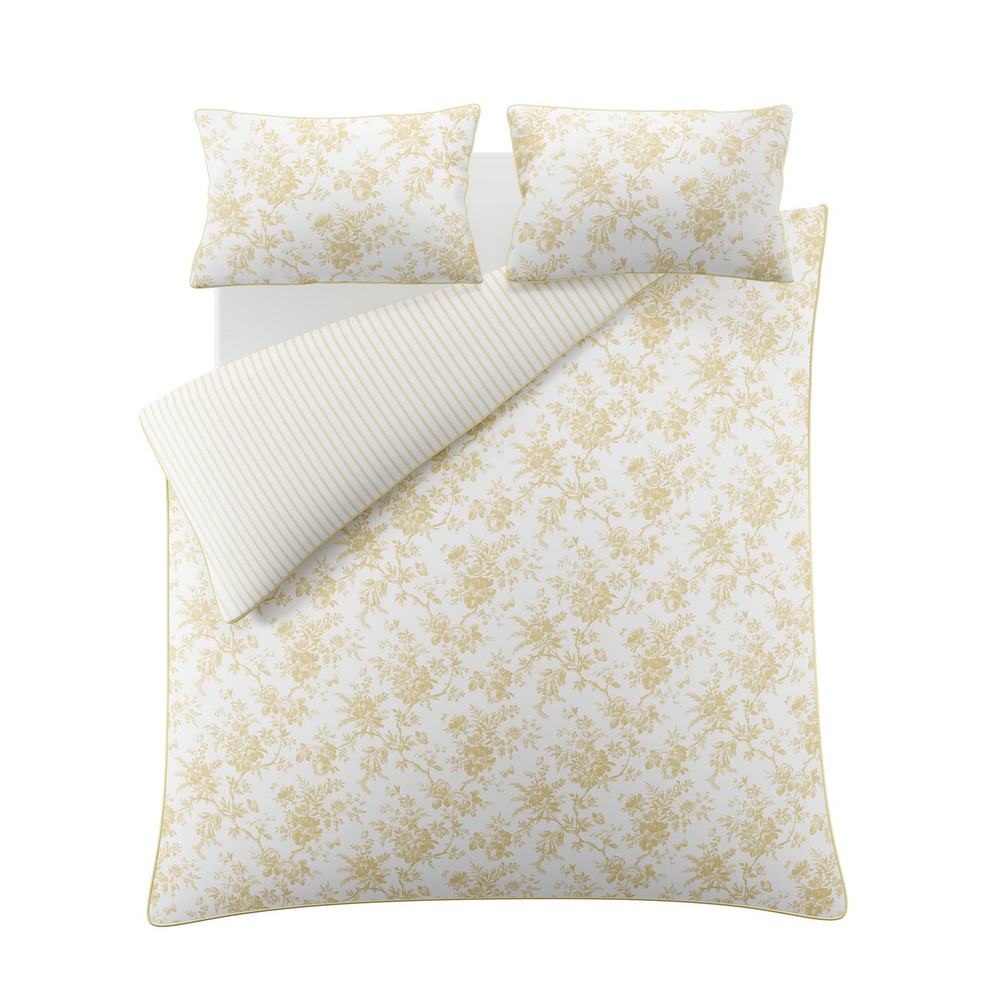 Walled Garden Ochre Yellow Duvet Cover Set - LAWALL02DQ_CUTOUT_WALLED_GARDEN_OCHRE_YELLOW_DOUBLE_DUVET_COVER_01.jpg