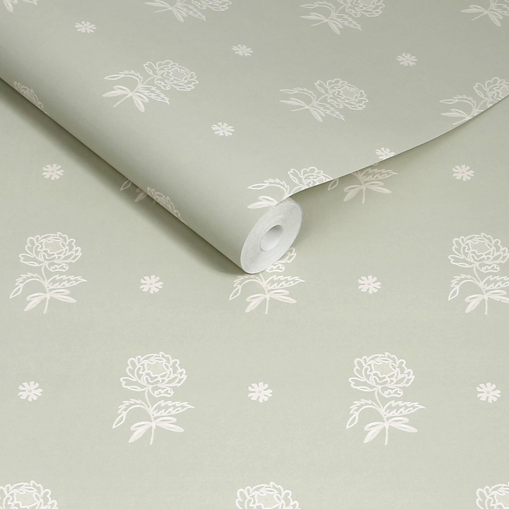 Cath Kidston Spitalfield Bunches Sage Wallpaper - 145330_ROLLSHOT_SPITALFIELD BUNCHES SAGE_01.jpg