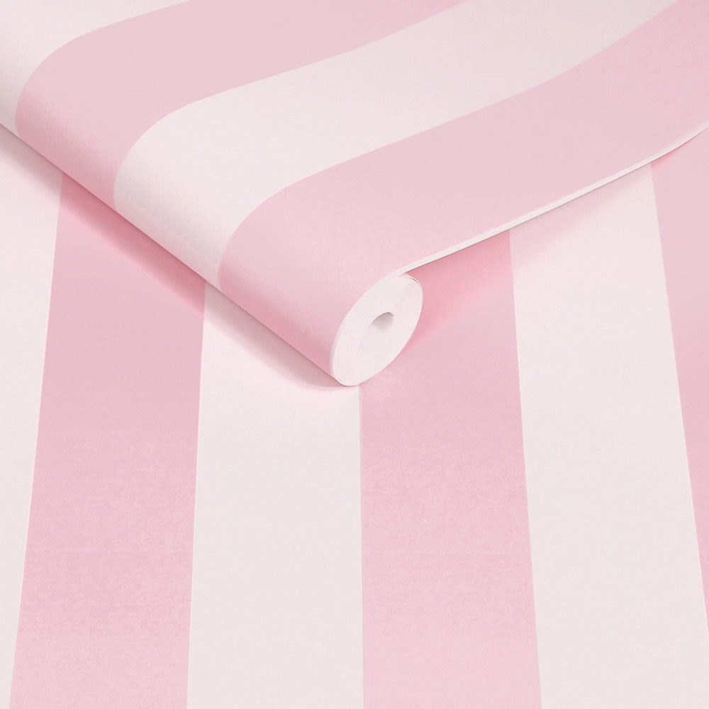 Cath Kidston Canopy Stripe Pink Wallpaper - 145327_ROLLSHOT_CANOPY STRIPE PINK_01.jpg