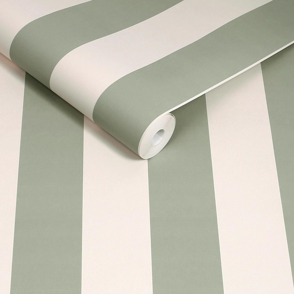 Cath Kidston Canopy Stripe Sage Wallpaper - 145326_ROLLSHOT_CANOPY STRIPE SAGE_01.jpg