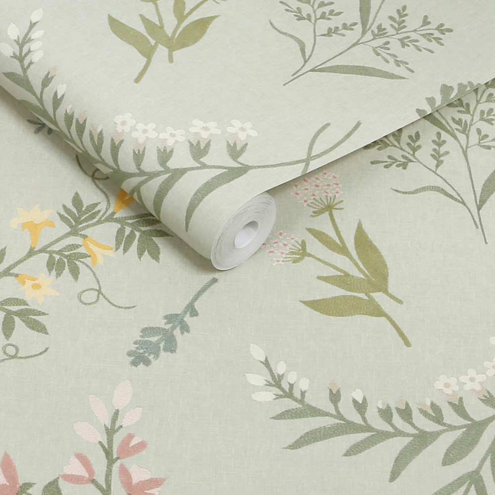 Next Sage Stitch Floral Wallpaper - 145612_ROLLSHOT_SAGE STITCH FLORAL_01.jpg