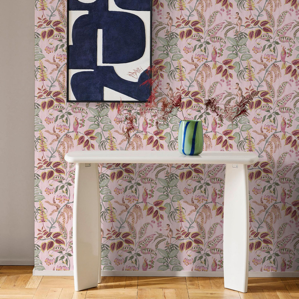 Next Pink Tropical Wonder Wallpaper - 145614_ROOMSET_PINK TROPICAL WONDER_01.jpg