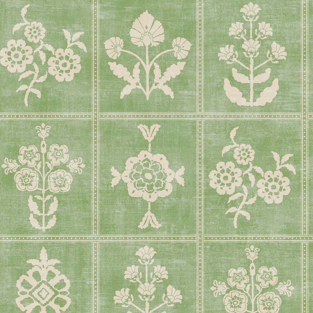 Joules Garden Floral Grid Pistachio Green Wallpaper - 145392_TILE_GARDEN FLORAL GRID PISTACHIO GREEN_01.jpg