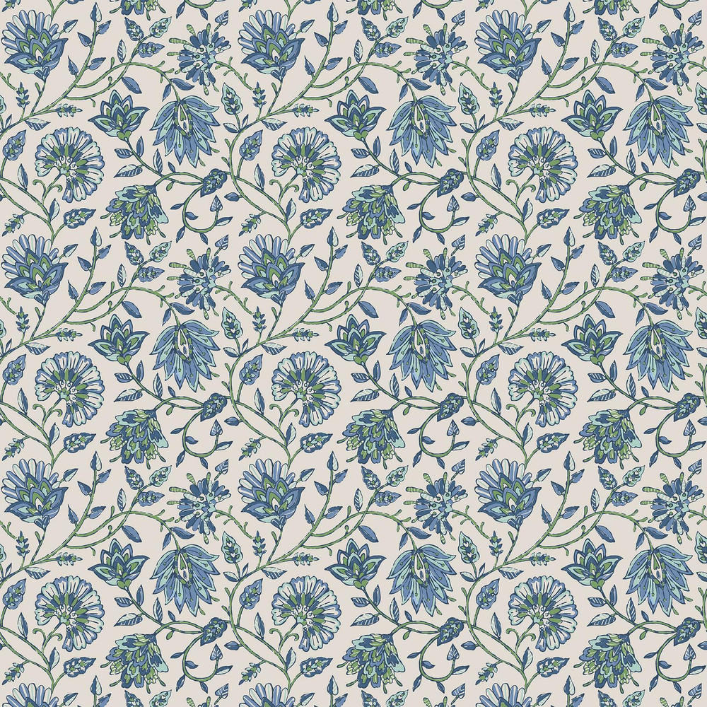 Joules Trailing Indienne Floral Blue & Green Wallpaper - 145394_TILE_TRAILING INDIENNE FLORAL BLUE AND GREEN_01.jpg
