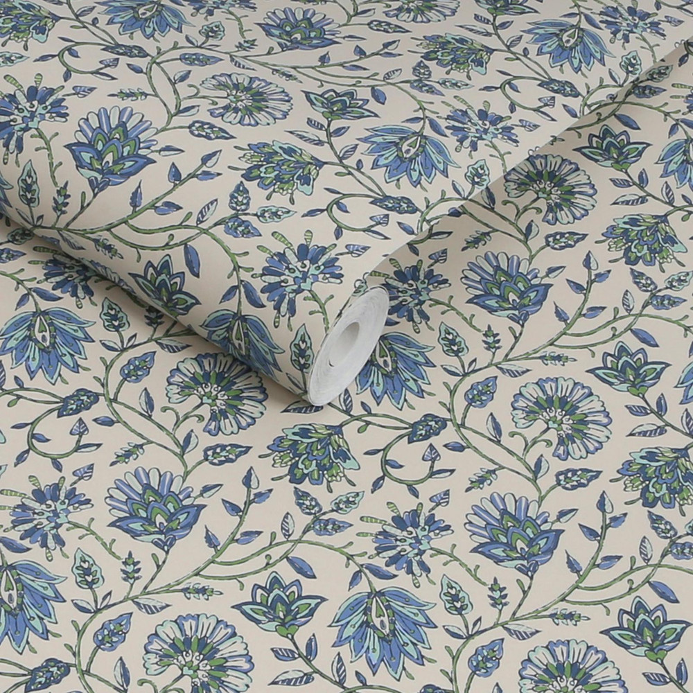 Joules Trailing Indienne Floral Blue & Green Wallpaper - 145394_ROLLSHOT_TRAILING INDIENNE FLORAL BLUE & GREEN_01.jpg