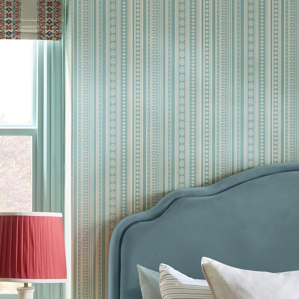 Joules Decorative Stripe Duck Egg Blue & Cream Wallpaper - 145396-ROOMSET_DECORATIVE STRIPE DUCK EGG BLUE AND CREAM_02.jpg
