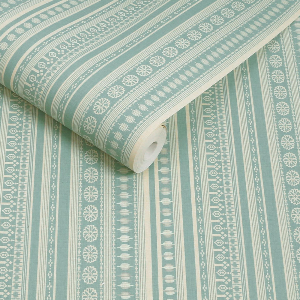Joules Decorative Stripe Duck Egg Blue & Cream Wallpaper - 145396_ROLLSHOT_DECORATIVE STRIPE DUCK EGG BLUE AND CREAM_01.jpg