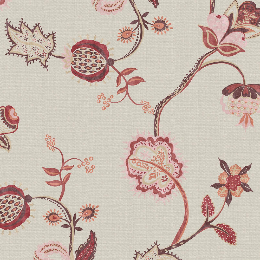 Joules Tree Of Life Floral Red & Pink Wallpaper - 145386_TILE_TREE OF LIFE FLORAL_01.jpg