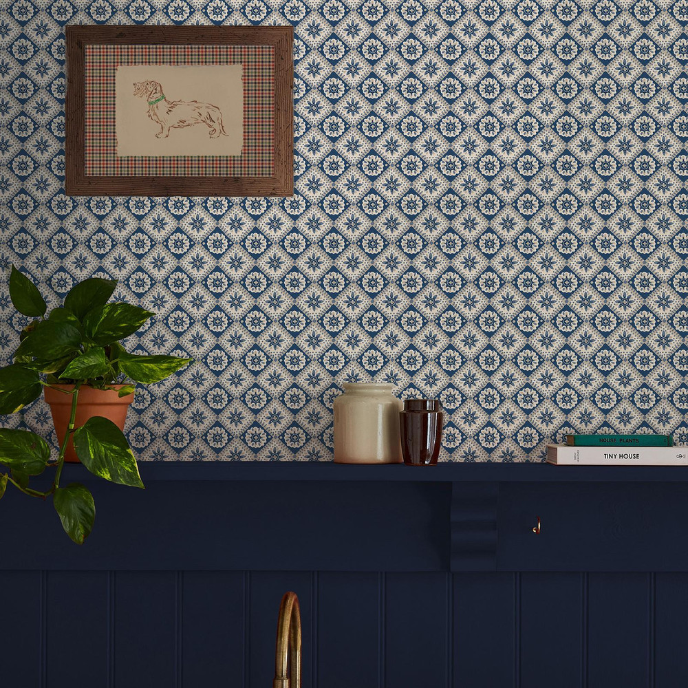 Joules Meadow Geo Navy & Cream Wallpaper - 145387_ROOMSET_MEADOW GEO NAVY AND CREAM_02.jpg