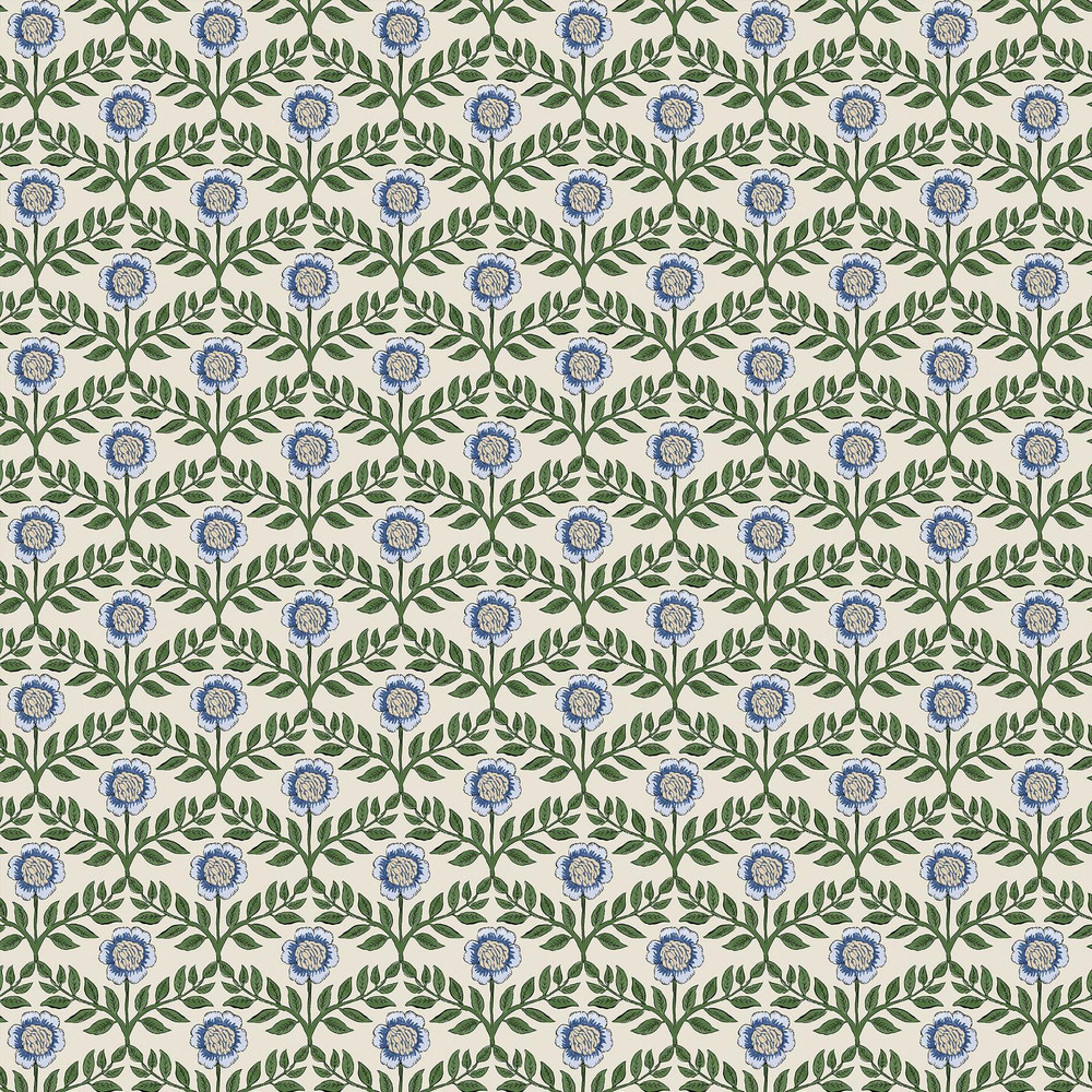 Joules Stately Floral Green & Blue Wallpaper - 145390_TILE_STATELY FLORAL GREEN AND BLUE_01.jpg