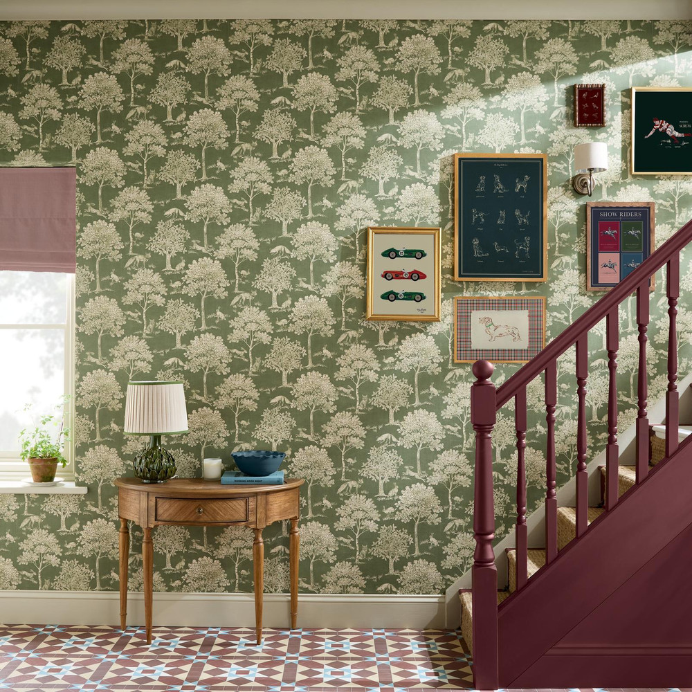 Joules Fox And Hare Olive Green Wallpaper - 145391_ROOMSET_FOX AND HARE OLIVE GREEN_01.jpg