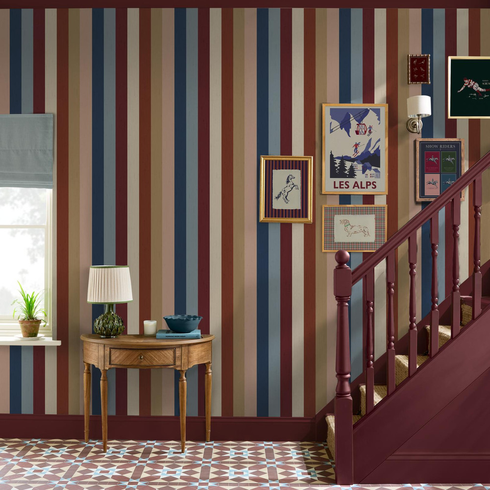 Joules Heritage Stripe Multi Wallpaper - 145380_ROOMSET_HERITAGE STRIPE_01.jpg