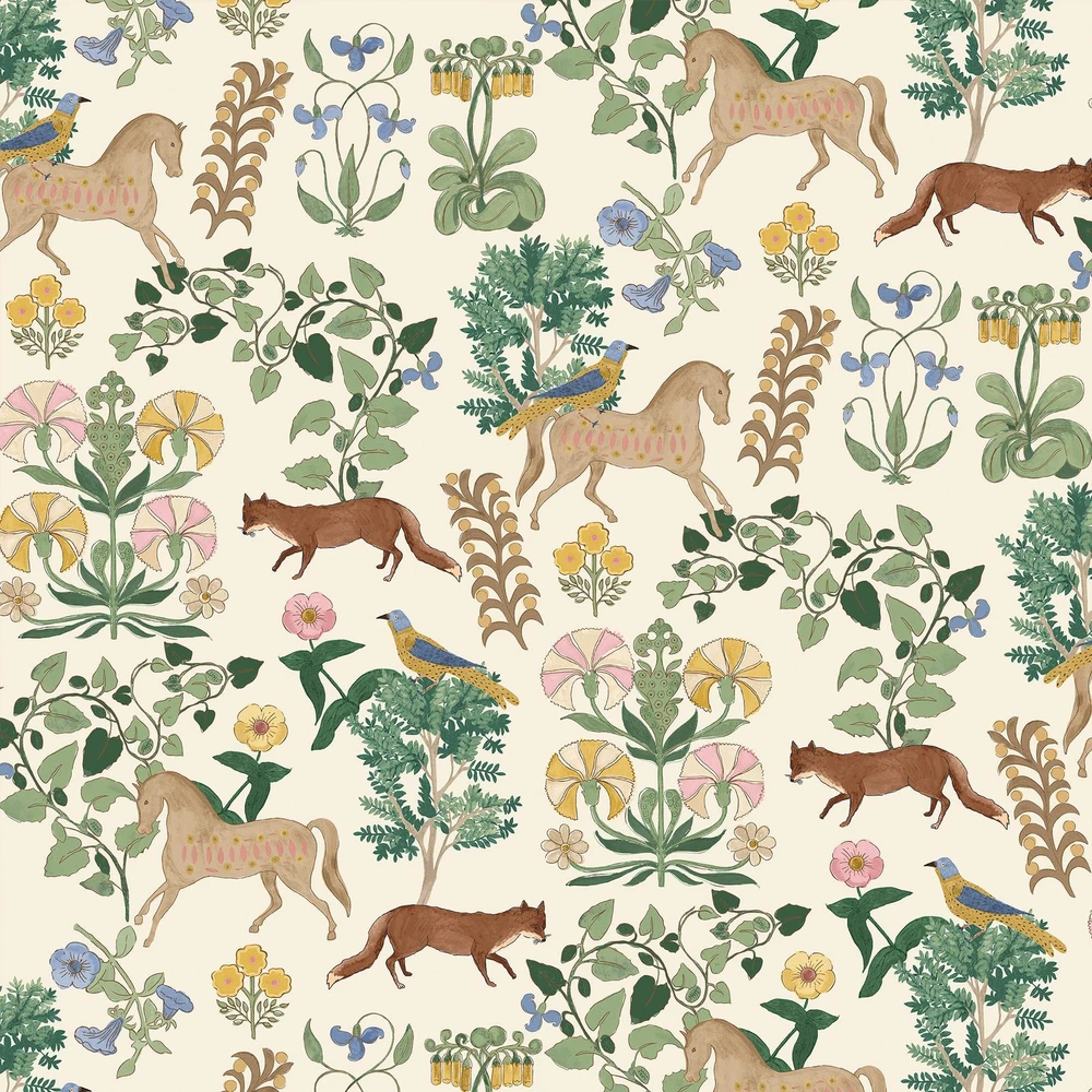 Joules Folk Forest Floral Multi Wallpaper - 145378_TILE_FOLK FOREST FLORAL_01.jpg